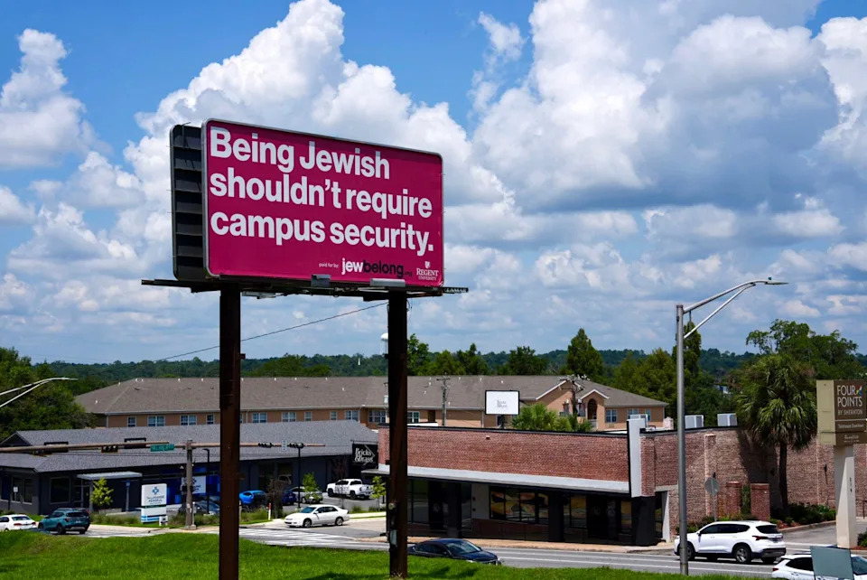 Billboards in Tallahassee spotlight rising antisemitism on college campuses