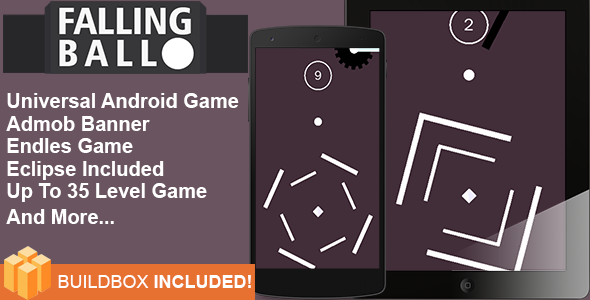 Buildbox Game Template - Falling Ball An Addictive Game Android Template + Eclipse Project 