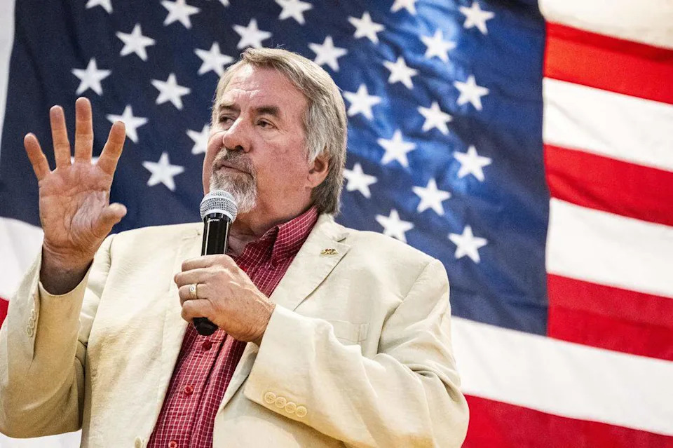 Rep. Doug LaMalfa, R-Oroville, answers a question during a town hall meeting on Monday in Chico.