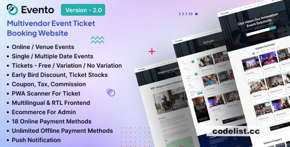 Evento v2.0 - Multivendor Event Ticket Booking Website - nulled