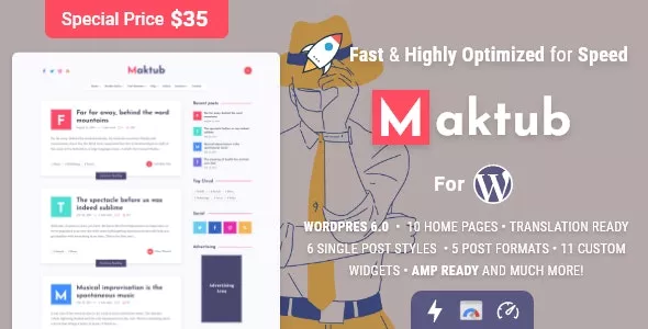 Maktub - Minimal & Lightweight Blog for WordPress v2.0.0