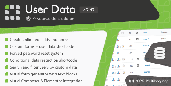PrivateContent - User Data add-on v2.42