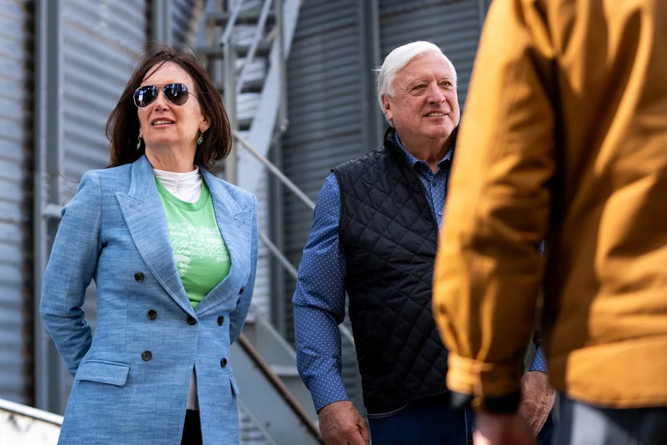 U.S. Agriculture Secretary Brooke Rollins in Waukee in March during a visit to tour farms and meet with agricultural leaders across Iowa.
