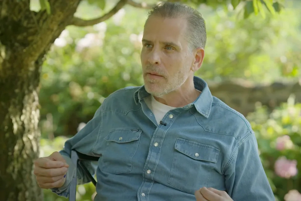 Hunter Biden sitting for his original with YouTuber Andrew Callaghan in July (Channel 5 with Andrew Callaghan/YouTube)