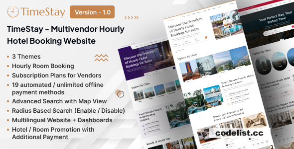 TimeStay v1.0 - Multivendor Hourly Hotel Booking Laravel Website (SAAS) - nulled