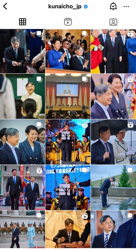 これまでは天皇、皇后両陛下の活動を紹介してきた（宮内庁のインスタグラムより）