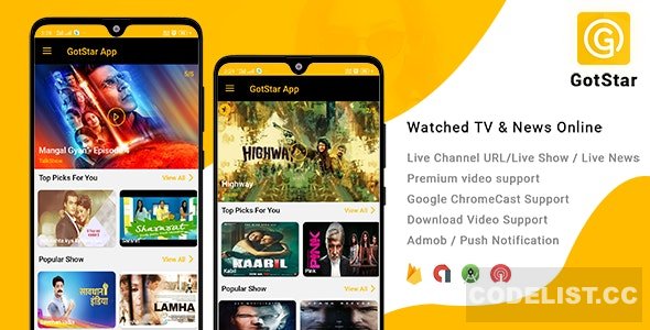 GotStar v1.0 - Android Live TV - Live Streaming - Web Series, Movies, Live Cricket - Online News GotStar v1.0 - Android Live TV - Live Streaming - Web Series, Movies, Live Cricket - Online News