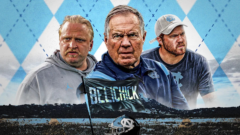 Bill Belichick and his sons have taken over at North Carolina. (Davis Long/Yahoo Sports)