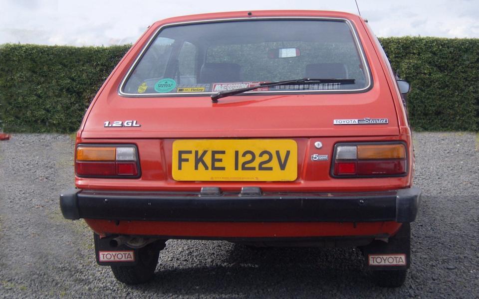 Rear view image of Debs Wade's 1979 Toyota Starlet GL