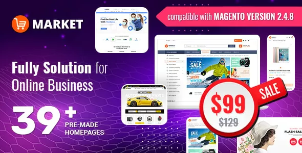 Market - All-in-One eCommerce Magento Theme (26+ Homepages, Mobile-Specific Layout) v9.2.1
