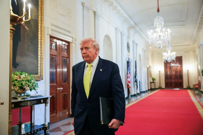 米国のトランプ大統領＝米ホワイトハウスで2025年8月7日、ロイター