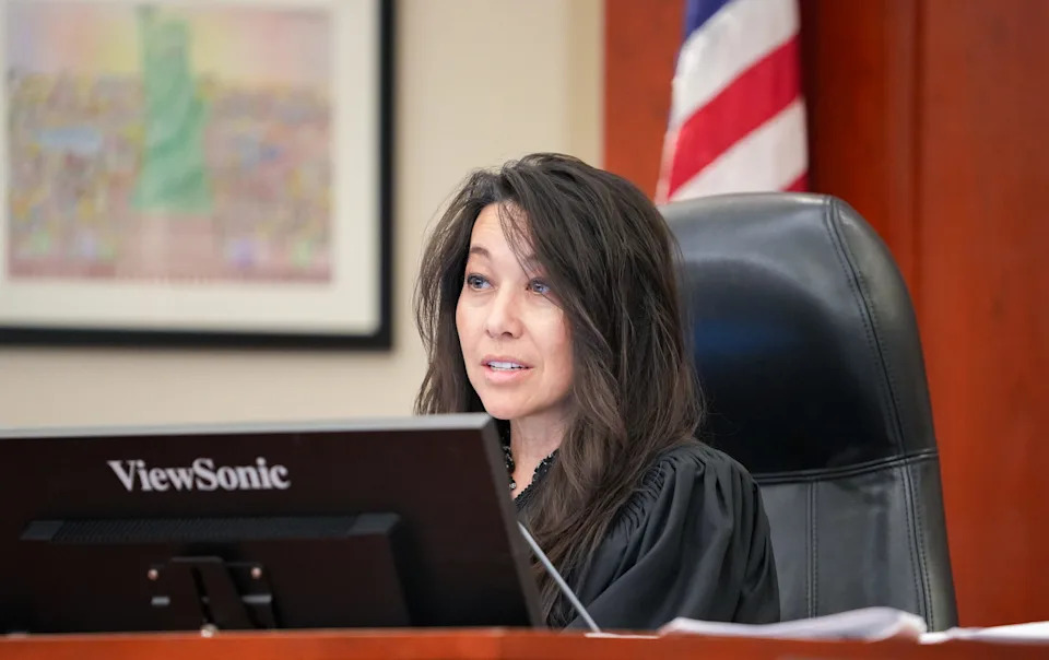 Judge Dianna M. Gibson makes remarks during an injunction hearing in 3rd District Court in Salt Lake City, Wednesday, Sept. 11, 2024, challenging the inclusion of constitutional Amendment D on the general election ballot. (Pool photo by Chris Samuels/The Salt Lake Tribune)