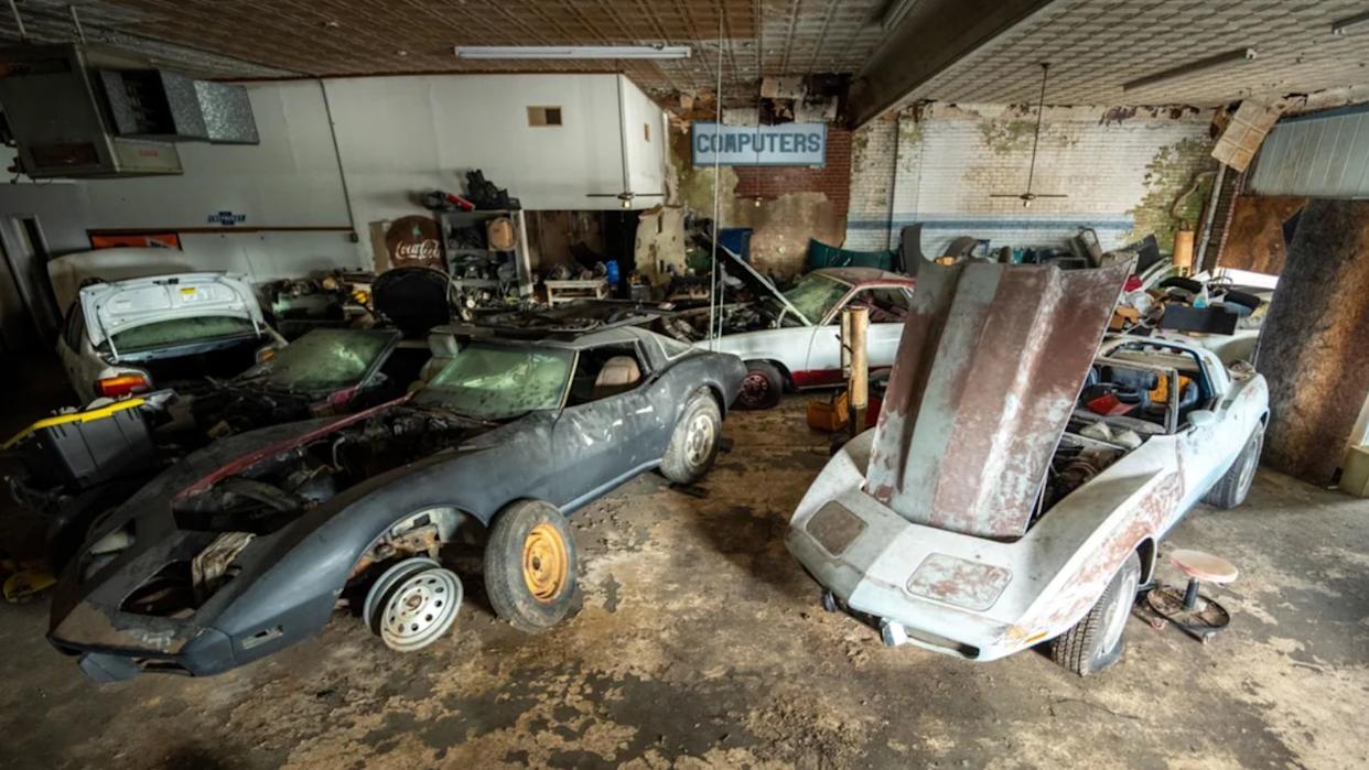 Abandoned Corvette Shop Looks Like A Horror Movie