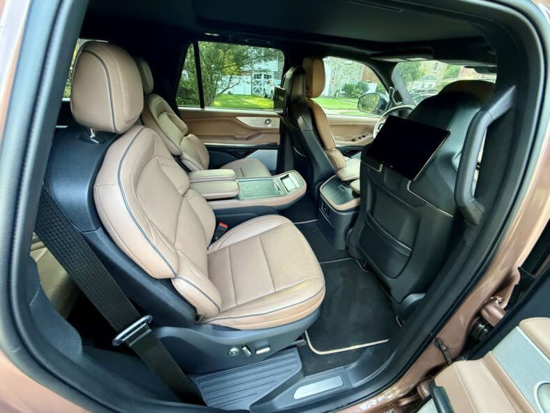 The rear seats of the Lincoln Navigator Black Label