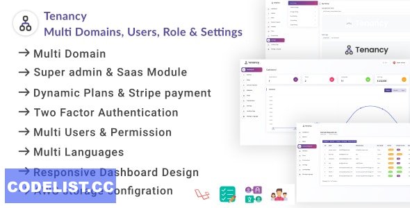 Tenancy v1.0.3 - Domains, Database, Users, Role, Permissions & Settings