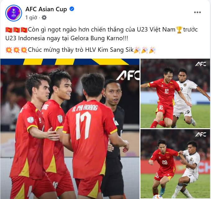 AFC thán phục U23 Việt Nam khi vô địch ngay tại 'chảo lửa' Gelora Bung Karno
