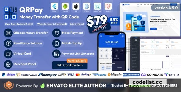 QRPay v4.5.0 - Money Transfer with QR Code Full Solution - nulled
