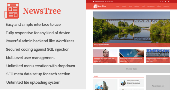 NewsTree - Magazine and News Portal Website CMS 
