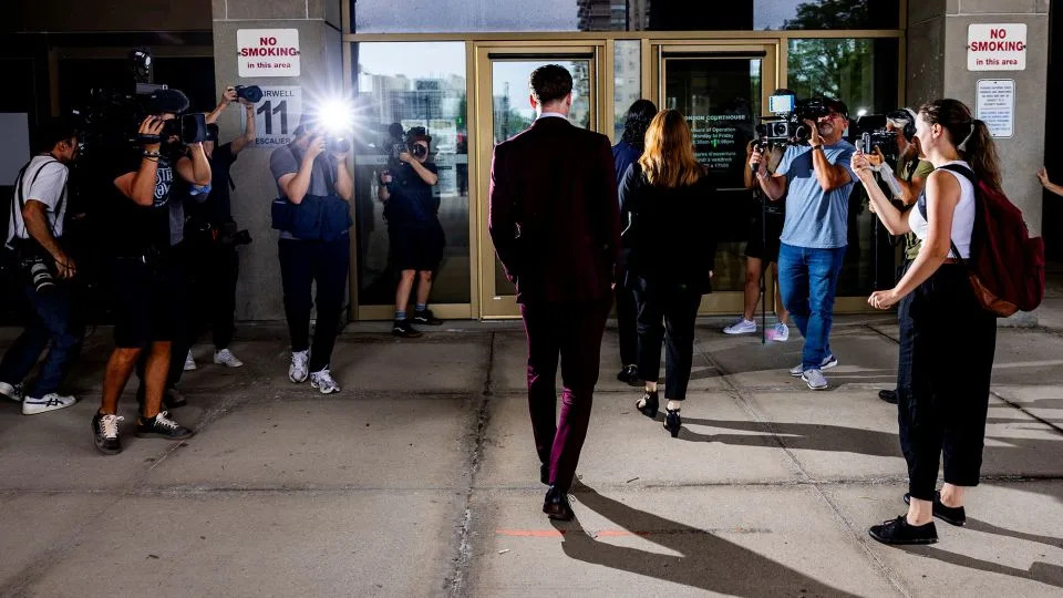 Carter Hart, a defendant in the Hockey Canada sexual assault trial, arrives at court on June 24. Hart and four other men accused of sexual assault in the case were acquitted. - Carlos Osorio/Reuters
