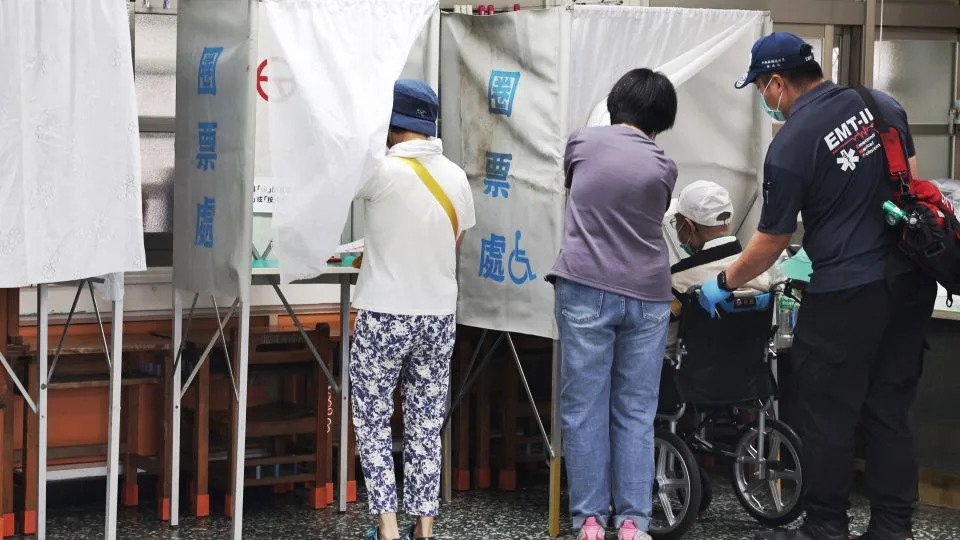 Taiwanese voters turned out at schools, churches and community centres on July 26 to cast their ballot in a high-stakes recall election that could give President Lai Ching-te&#39;s party control of the parliament. - I-HWA CHENG/AFP/AFP via Getty Images