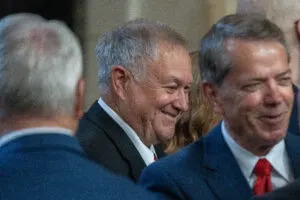  State Sen. Bob Hallstrom of Syracuse, center. June 2, 2025. (Zach Wendling/Nebraska Examiner)