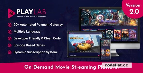 PlayLab v2.8 - On Demand Movie Streaming Platform - nulled