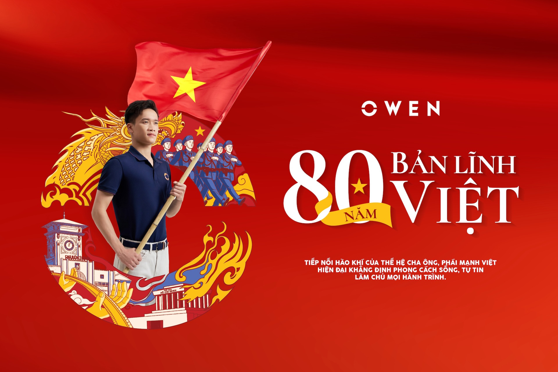 OWEN cùng Hoàng Đức lan tỏa thông điệp ‘80 năm tự hào bản lĩnh Việt’