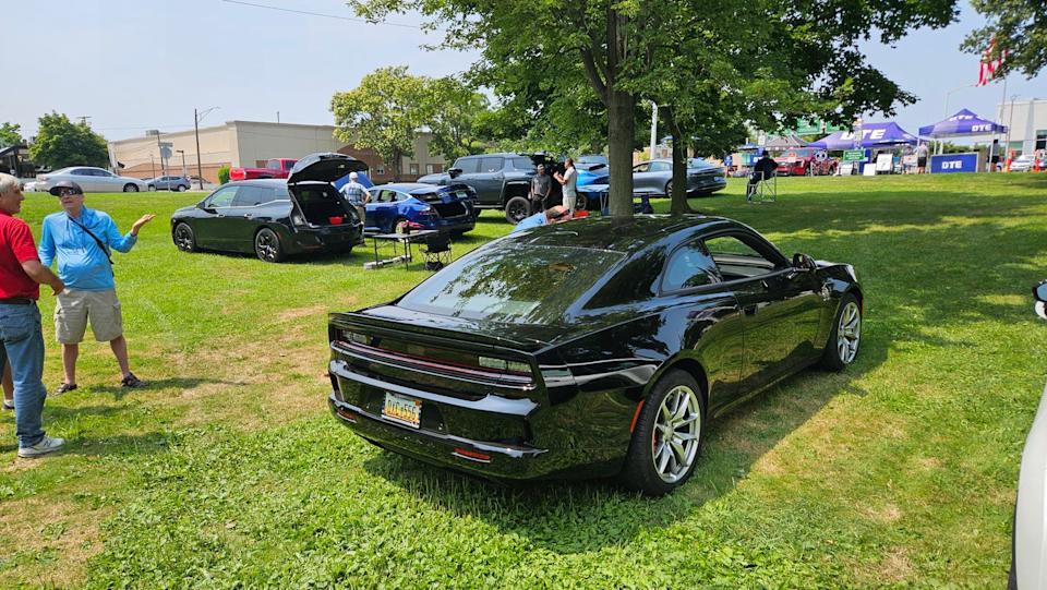 dodge charger daytona stage 2 ev at 2025 clean cruise metro detroit hosted by michigan electric vehicle alliance