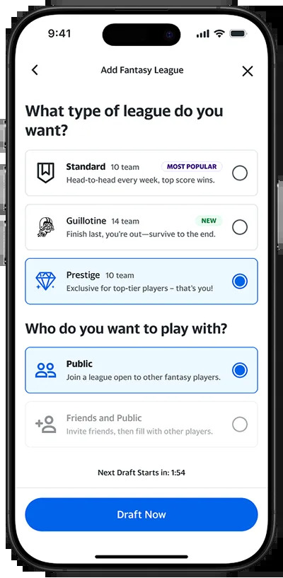 Welcome to Prestige Leagues — a new format for fantasy football’s elite