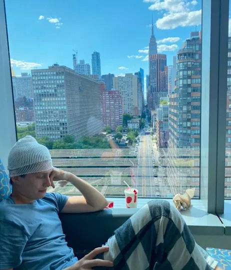 Logan Coleridge recovering at NYU Langone after surgery. / Credit: Becky and Barry Coleridge