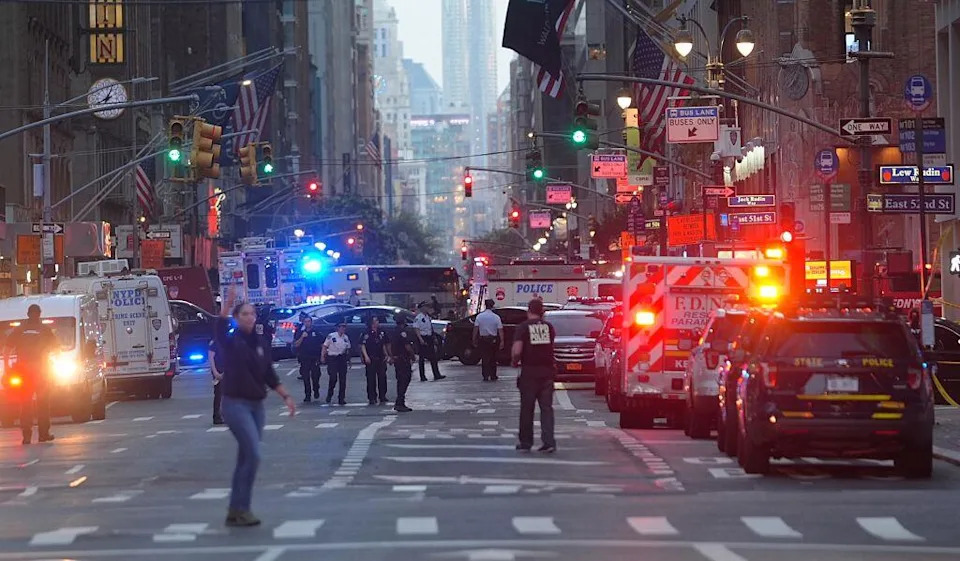 A view of the scene following the mass shooting attack in Manhattan, New York, United States on July 29, 2025. / Credit: Selcuk Acar/Anadolu via Getty Images