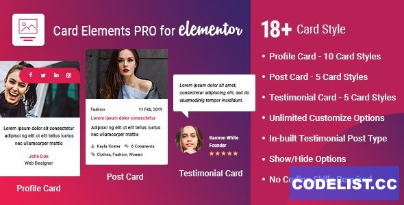 Card Elements Pro for Elementor v1.0.3