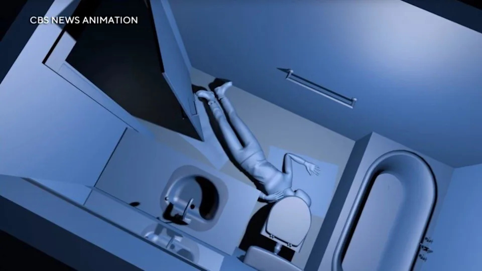 A CBS News animation still shows a graphic representation of detectives' theory. / Credit: CBS News