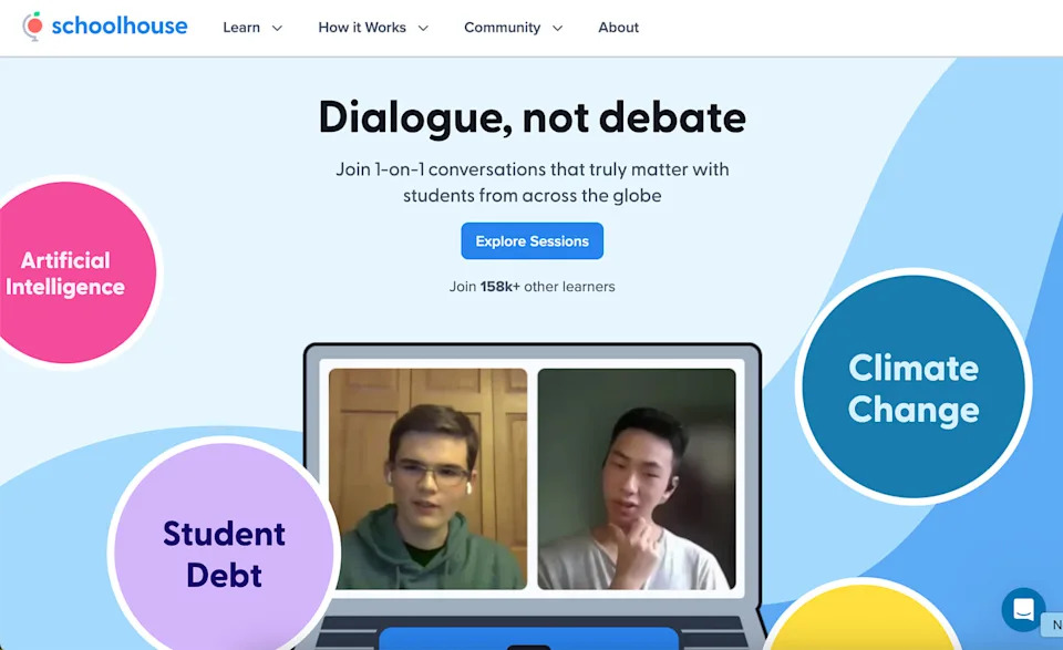 A screenshot from the Schoolhouse homepage. (Schoolhouse)