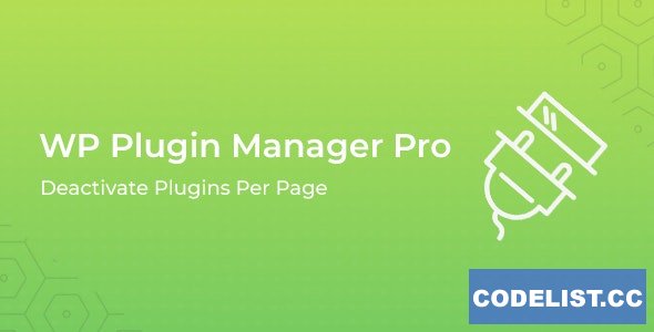 WP Plugin Manager Pro v1.4.2 - Deactivate plugins per page