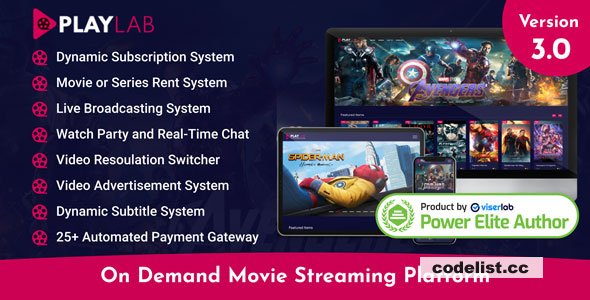 PlayLab v3.0 - On Demand Movie Streaming Platform