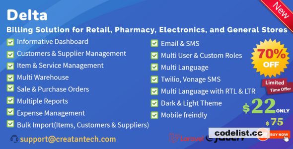 Delta v1.4 - Invoicing, POS, Billing & Inventory Management System with GST & CRM