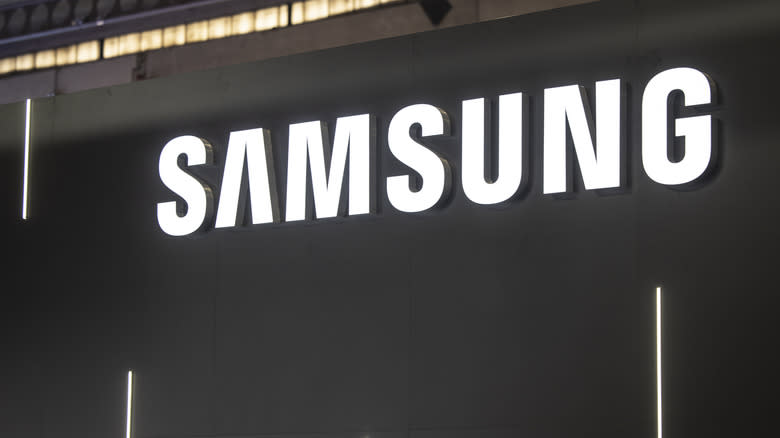 Samsung signage at a conference booth