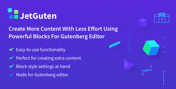 JetGuten v1.0.0 - Blocks Set Addon for Gutenberg Editor JetGuten v1.0.0 - Blocks Set Addon for Gutenberg Editor
