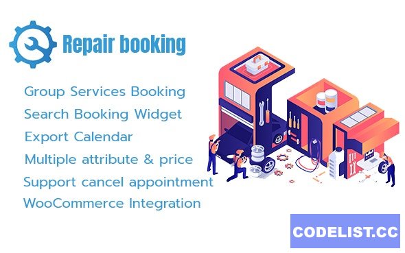 Repair Booking v1.2 - WordPress booking system for repair service industries