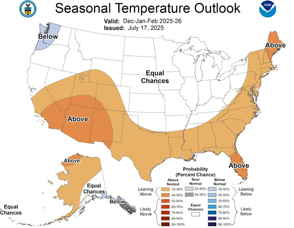 2025-26 winter temperature outlook for the U.S.