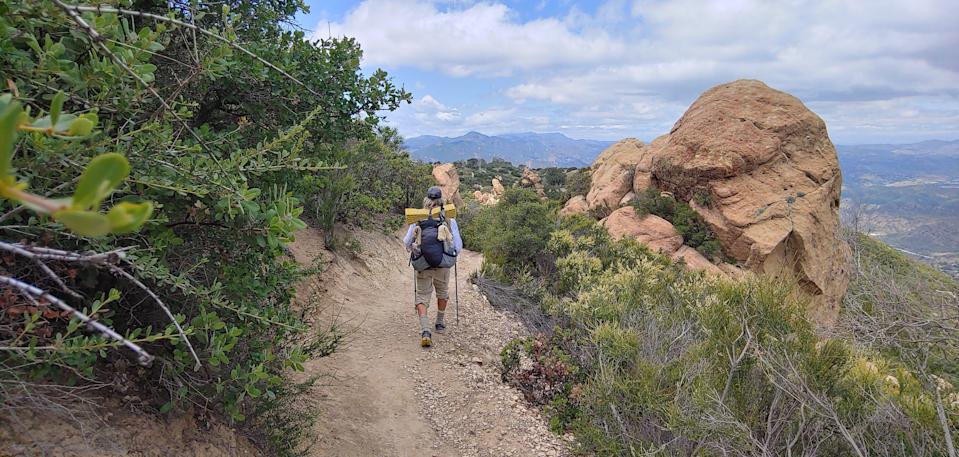 A man hiking.