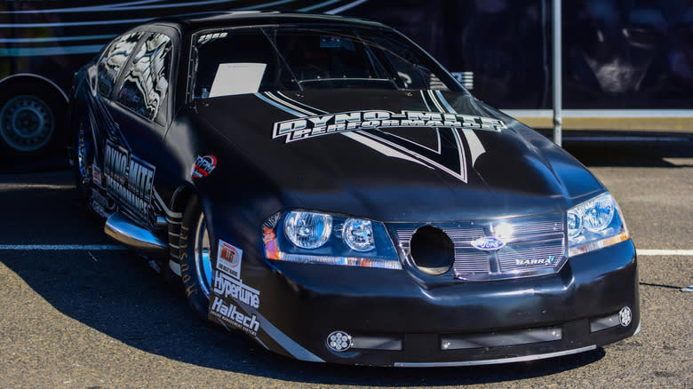 A Barra-powered 6-second dragster at a car show in Australia