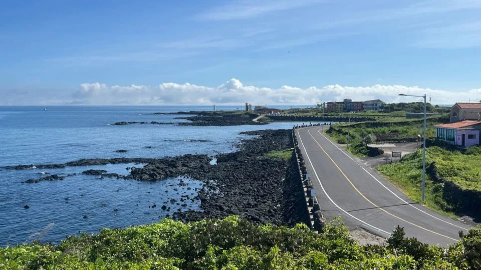 Sparkling blue waters and basalt by the coastline in Jocheon-eup, Jeju Island. - Gawon Bae/CNN