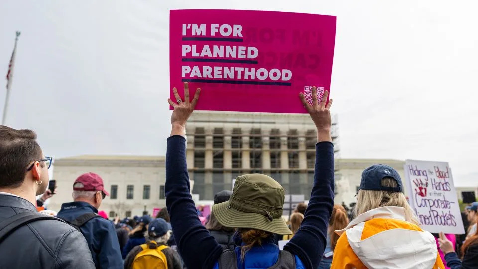 Supporters of Planned Parenthood rally as the justices hear oral arguments in Medina v. Planned Parenthood South Atlantic at the Supreme Court in Washington, DC, on April 2. - Shawn Thew/EPA-EFE/Shutterstock