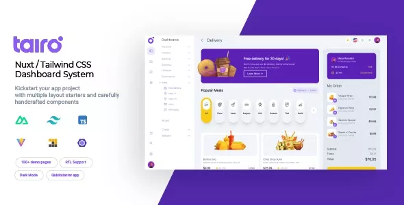 Tairo v1.3.0 - Multipurpose Nuxt Tailwind CSS Dashboard System
