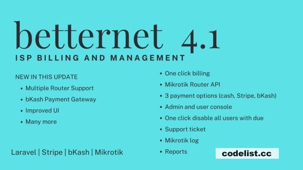 Betternet v4.1 - ISP Billing with Mikrotik API