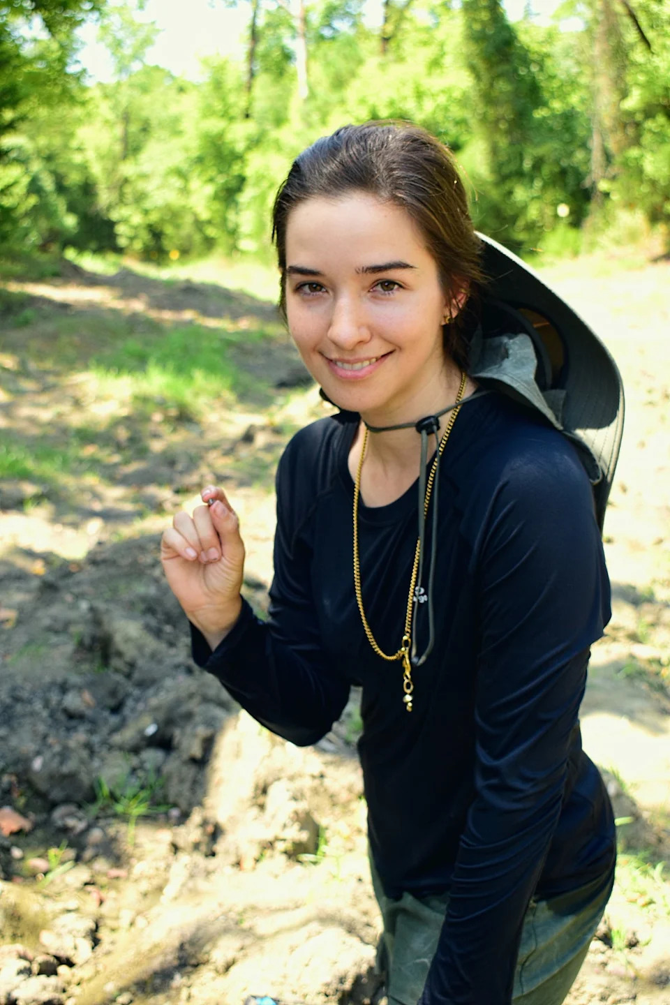 Micherre Fox of Manhattan saw what she thought was a spiderweb in an Arkansas park and decided to kick it, discovering an estimated $27,000 diamond in the process (Arkansas State Parks)