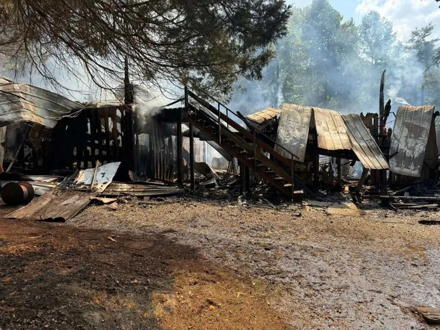 Firefighters captured a photo showing the extent of the devastation caused by the fire. (Millers Creek Fire Department)