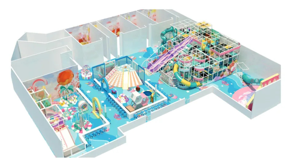 A 3D layout of a Candyland-themed Hyper Kidz. Photo courtesy of Hyper Kidz via Blaine Planning Commission.
